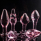 ピンクのガラス3.5cm 4.2cmの水晶の肛門のプラグの女性の夜遊びの張形のマスターベーション